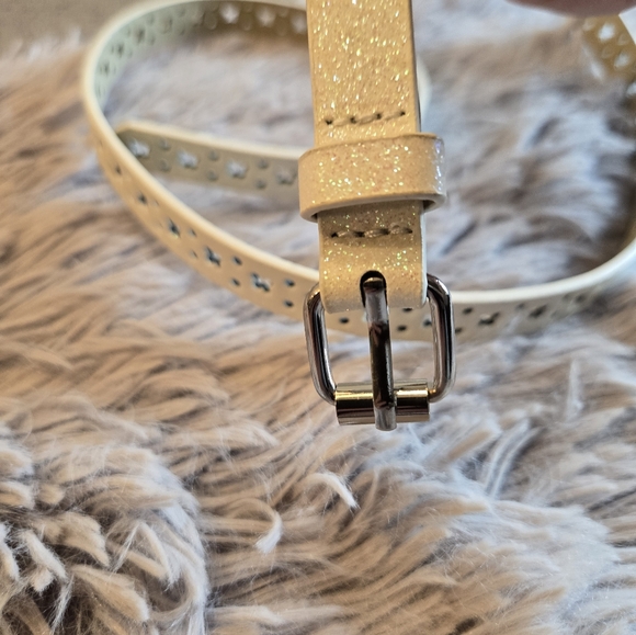Two Girls Belts- One Pink and One Cream/Silver Sparkle - Picture 8 of 8